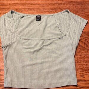 SHEIN Light Green Ribbed Crop Top